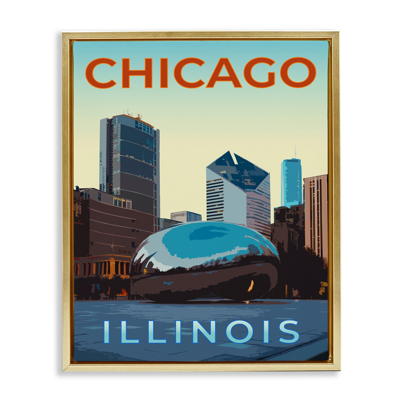 Stupell Industries Chicago Bean Landmark Floating Frame Design by Victoria Barnes